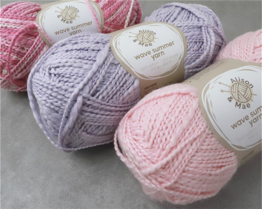 Wave Summer Yarn d'Alison & Mae lot de 3 pelotes