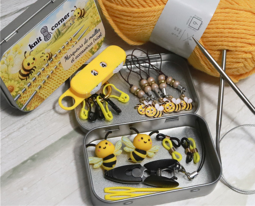 BEE HAPPY Set de marqueurs & accessoires tricot KnitCorner tricot crochet accessoires