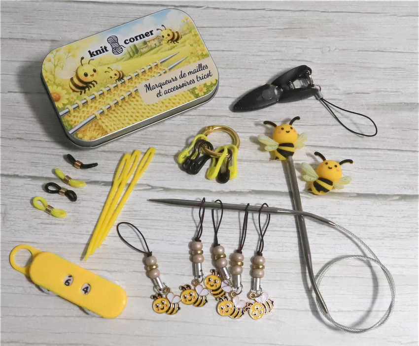 BEE HAPPY Set de marqueurs & accessoires tricot KnitCorner tricot crochet accessoires